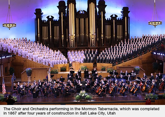 Choir and Orchestra Performing at the Mormon Tabernacle