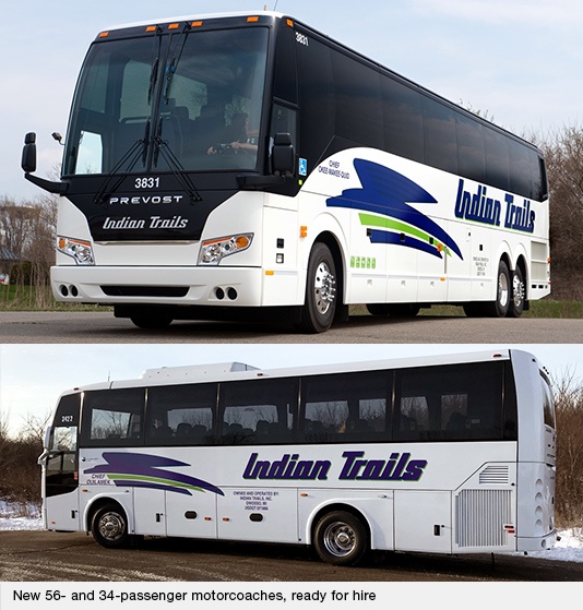 New 56- and 34-passenger motorcoaches